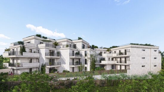 Les façades du bâtiment Hibana à Saint-Cloud